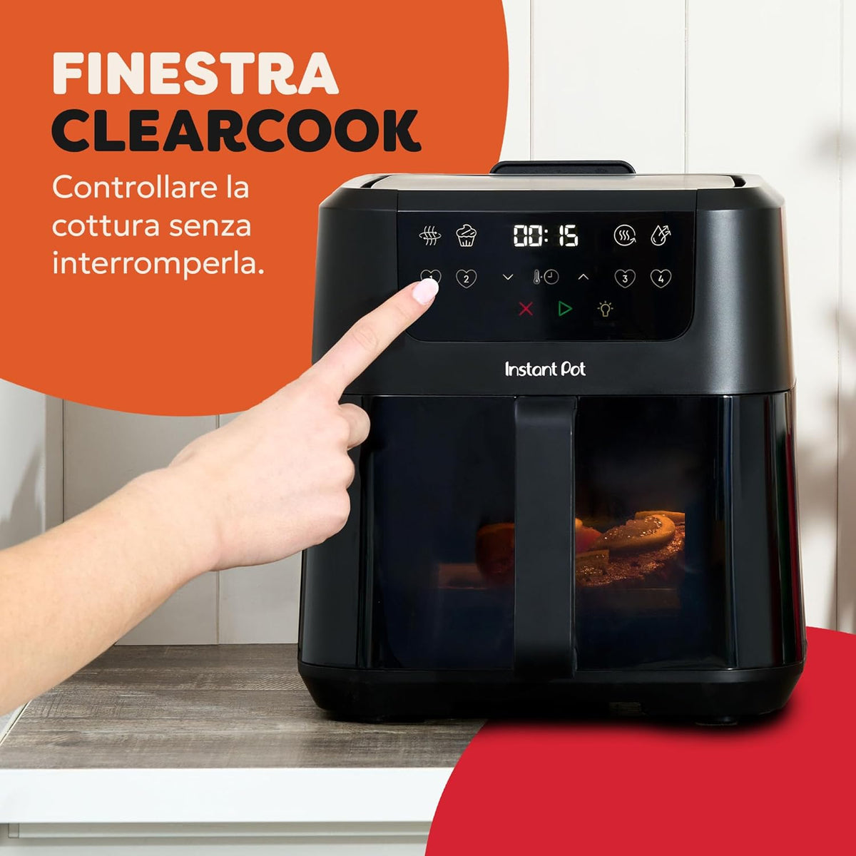 Friggitrice ad aria Instant Vortex ClearCook 5L nera