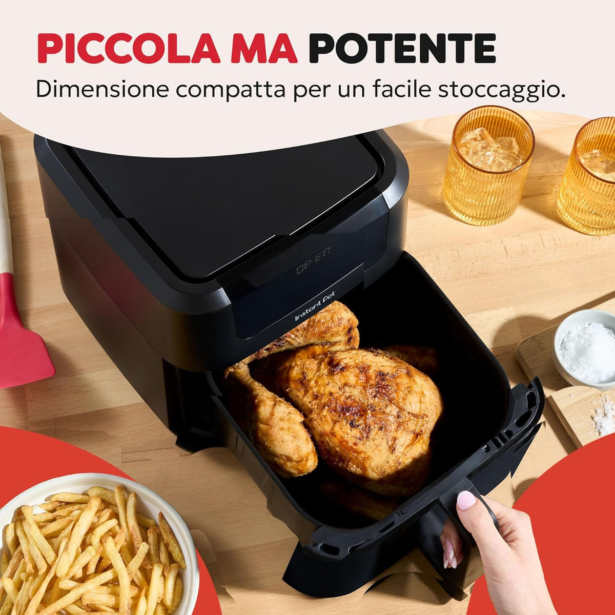 Friggitrice ad aria Instant Vortex ClearCook 5L nera