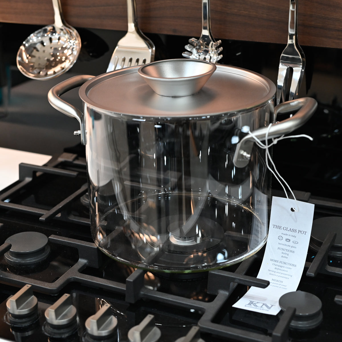 PENTOLA IN VETRO 24 CM CON COPERCHIO