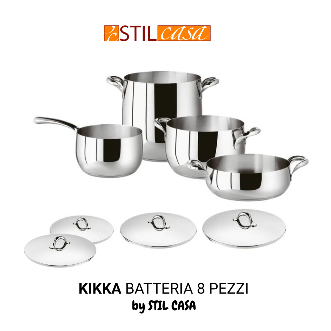 BATTERIA DA CUCINA 8 PEZZI KIKKA